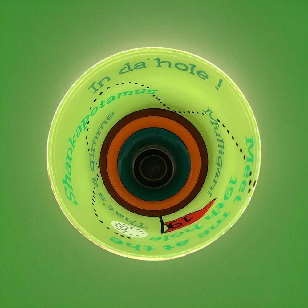 Hand Painted Inside & Out Golfer's Beer Glass-9.25